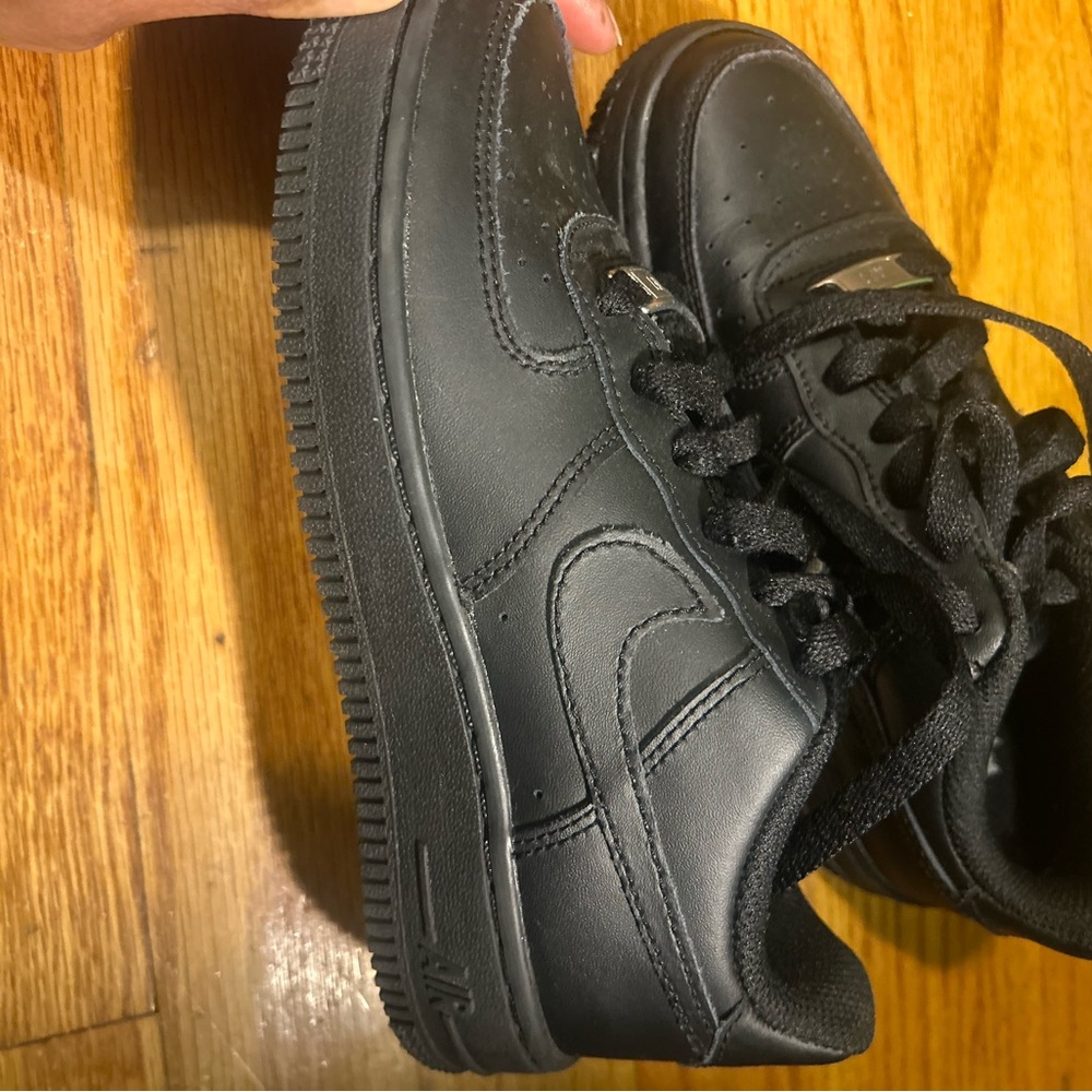 Kids “Nike” Black Air Force Ones (2y)